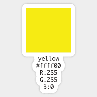 Yellow Hex and RGB Code Sticker